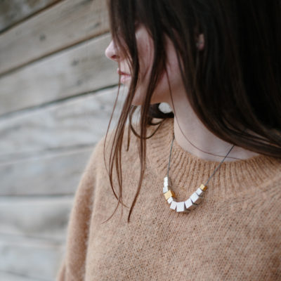 silver cube necklace