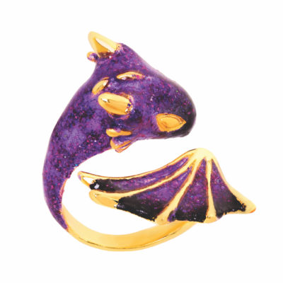 Gold Amethyst Dragon Ring