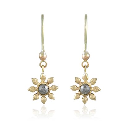 Natalie Perry Jewellery, Diamond Flower Hook Earrings