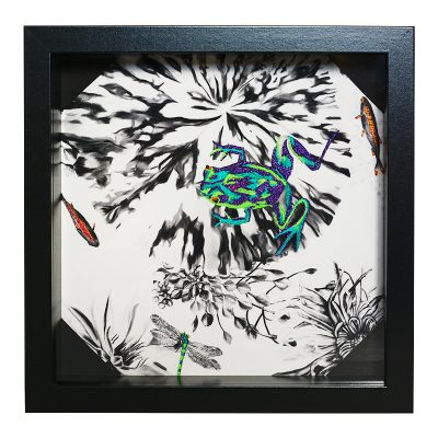 Franklin The Frog Hand Embroidered Artwork