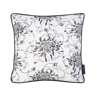 Mini Entangled Chrysanthemums Hand Embroidered and Beaded Cushion
