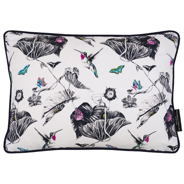 Pink hand embroidered cushion