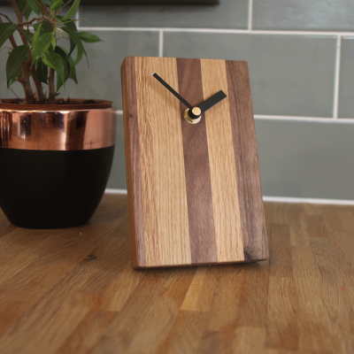 wooden table clock