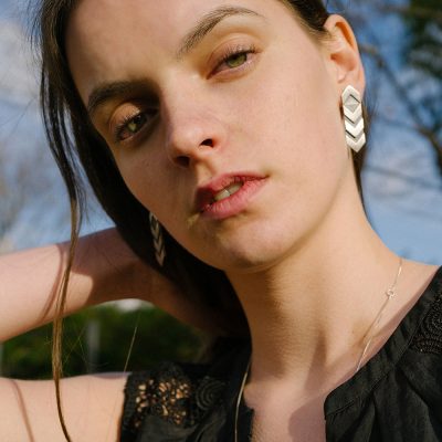 silver zigzag earrings