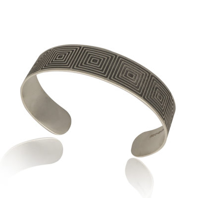 Silver Optical Cuff oxidised