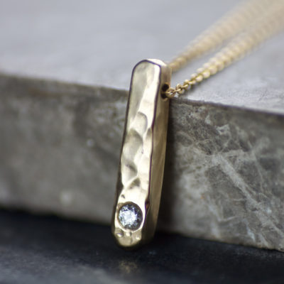 Diamond Gold Bar Pendant