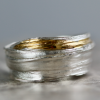Mitsuro Hikime Silver and Gold Wide Keum Boo Ring - UK Ring Size R.5