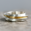 Mitsuro Hikime Silver and Gold Keum Boo Ring - UK Ring Size P