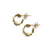 SCULPTURAL ROCK FLOW SMALL GOLD HOOP EARRINGS