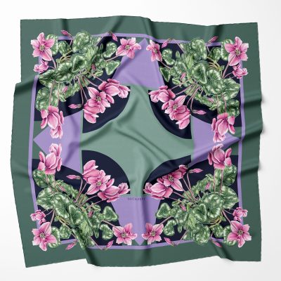 Cyclamen Beauty – Medium Silk Scarf