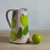 straight sided jug - lime and leaf on chun