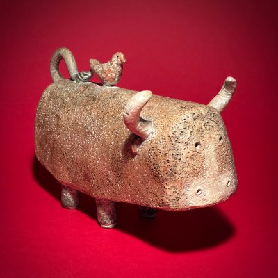 Bull and Bird: ceramic