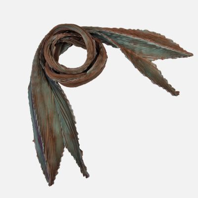 Cinnamon Sage Arashi Shibori Silk Accent Scarf